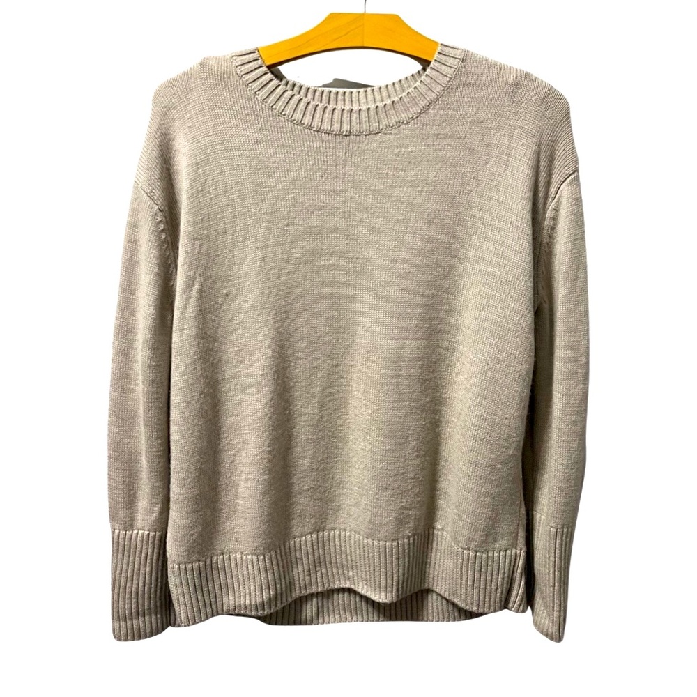 Athleta Nopa 100% Merino Wool Pullover Long Sleeve Beige Sweater Size Small